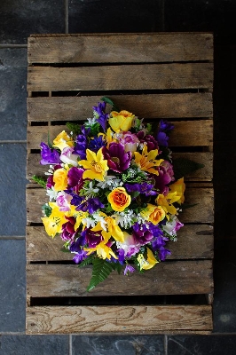 Artificial Yellow and Purple Posy