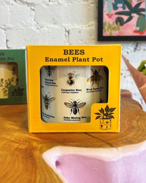 Bee Enamel Plant Pot