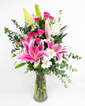 Scented Pink Lily Vase